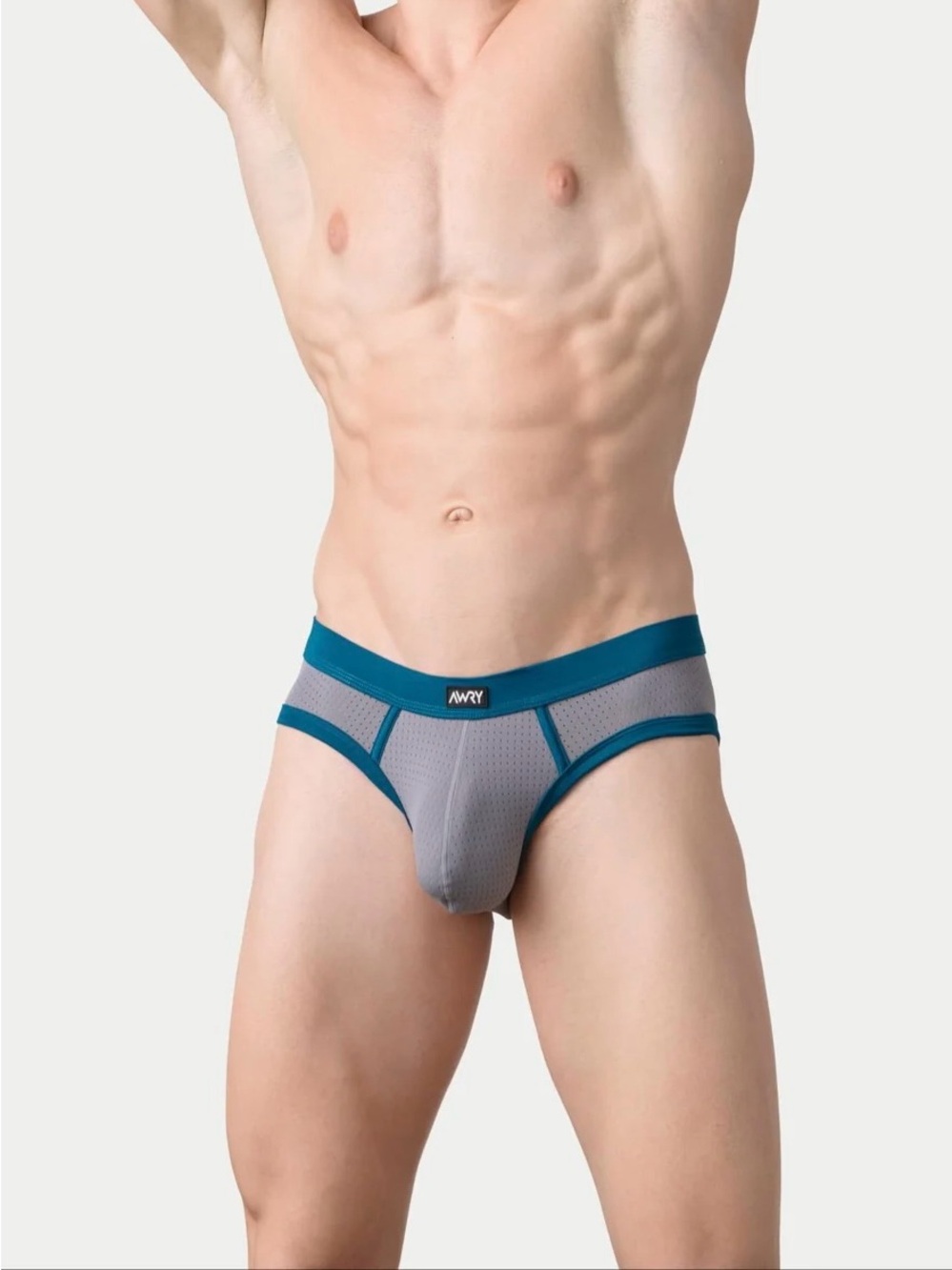 Awry AERO Mesh Brief, Gray, Large - Picture 2 of 9